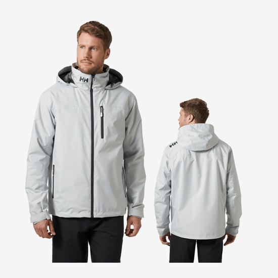 HELLY HANSEN m jakna 34442 853 CREW HOODED MIDLAYER SAILING JACKET 2.0 grey fog