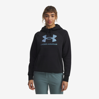 UNDER ARMOUR ž kapucar 6003710-007 RIVAL FLEECE SHIMMER HOODIE black iride