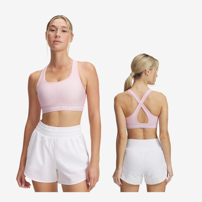 UNDER ARMOUR ž trening top 1361034-648  MID CROSSBACK SPORTS BRA prime pink