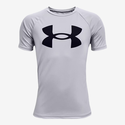UNDER ARMOUR otr majica 1363283-011 TECH BIG LOGO SHORT SLEEVE mod gray light heather black