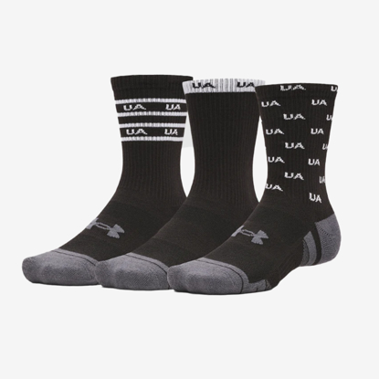 UNDER ARMOUR nogavice 1379515-014 PERFORMANCE TECH 3-PACK CREW SOCKS black