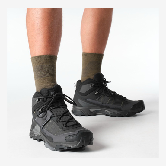 SALOMON m pohodni čevlji 477542 X ULTRA 5 MID GTX black/asphalt/castlerock