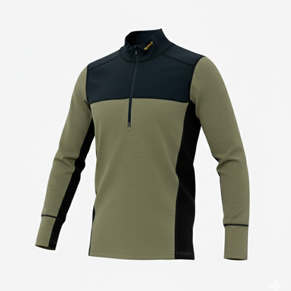 DEVOLD m perilo majica 245 240 284 LAUPAREN MERINO 190 ZIP ink lichen black