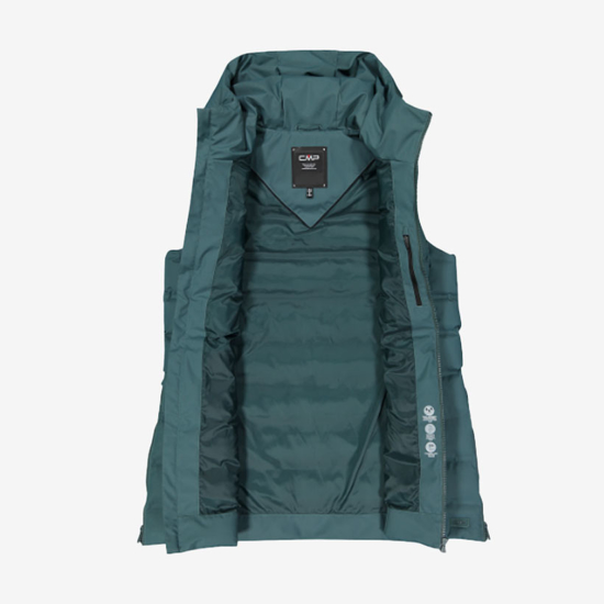 CMP ž brezrokavnik 35K3636 F520 LONG PADDED VEST WITH HOOD trek green