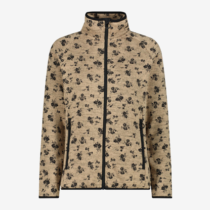CMP ž jopica 35H4026 23ZU PRINTED KNIT TECH FLEECE JACKET nero cookie