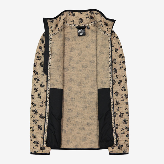 CMP ž jopica 35H4026 23ZU PRINTED KNIT TECH FLEECE JACKET nero cookie