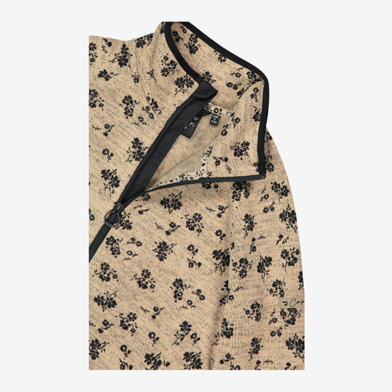 CMP ž jopica 35H4026 23ZU PRINTED KNIT TECH FLEECE JACKET nero cookie