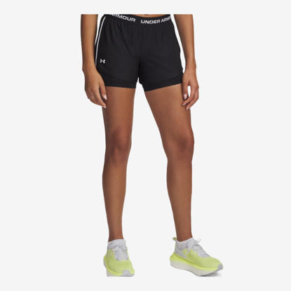 UNDER ARMOUR ž hlače 1389895-001 TECH PLAY UP 2IN1 SHORTS black white