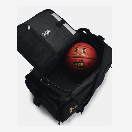UNDER ARMOUR nahrbtnik 1381919-001 CONTAIN DUO MEDIUM BACKPACK DUFFLE black metallic gold
