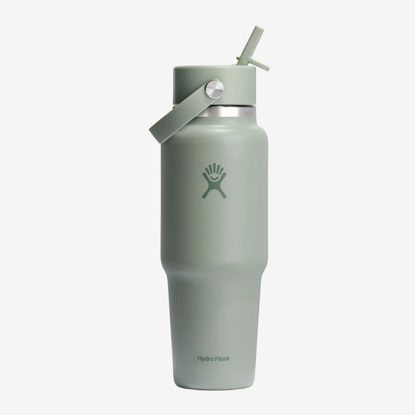 HYDRO FLASK WIDE MOUTH TRAVEL BOTTLE WITH FLEX STRAW CAP WT32CFS374 946ml agave