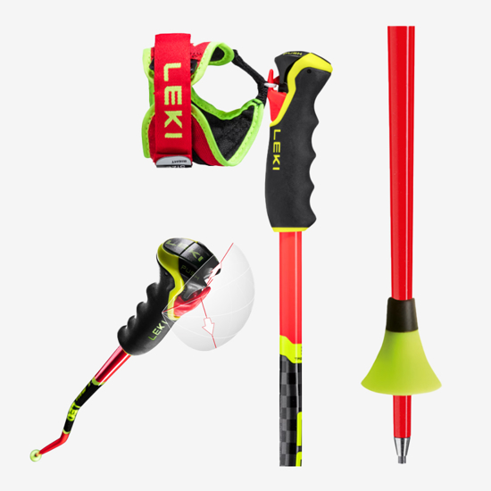 LEKI odr smučarske palice 65267761 WCR TBS GS 3D red black
