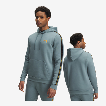 UNDER ARMOUR m kapucar 1389356-587 ICON FLEECE HD TAPING HOODIE jasper blue squad orange