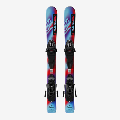 SALOMON otr smučarski set L47660400 QST XS+C5 GW pastel neon blue 3 poppy red