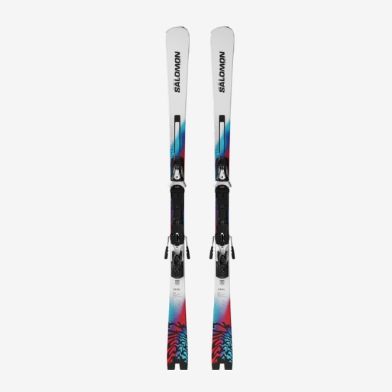 SALOMON odr smučarski set L478918 E ADDIKT + MI12 GW F80 white neon blue