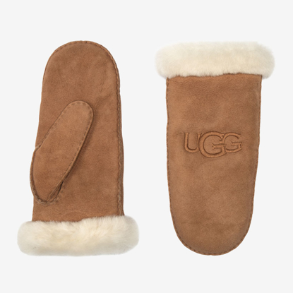 UGG ž rokavice 20932 SHEEPSKIN EMBROIDER MITTEN chestnut