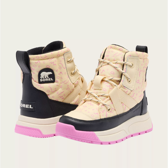 SOREL otr škornji NY5288 292 YOUTH WHITNEY™ III WATERPROOF honey white black