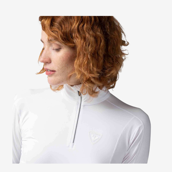 ROSSIGNOL ž smučarski puli RLMWL08 100 WOMEN'S CLASSIQUE HALF-ZIP BASELAYER TOP white