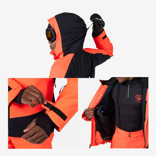 ROSSIGNOL m smučarska bunda RLOMJ24 316 MEN'S HERO BLACKSIDE INSULATED SKI JACKET neon red