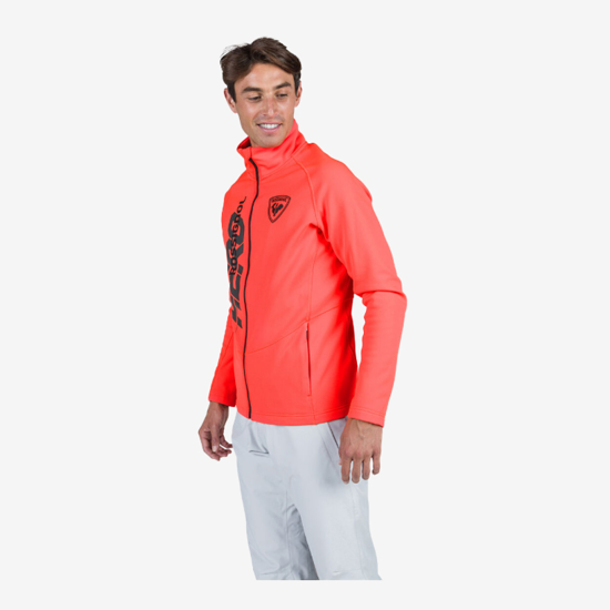 ROSSIGNOL m jopica RLNML13 316 MEN'S HERO CLASSIQUE CLIM FULL-ZIP TOP neon red