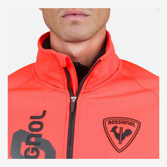ROSSIGNOL m jopica RLNML13 316 MEN'S HERO CLASSIQUE CLIM FULL-ZIP TOP neon red