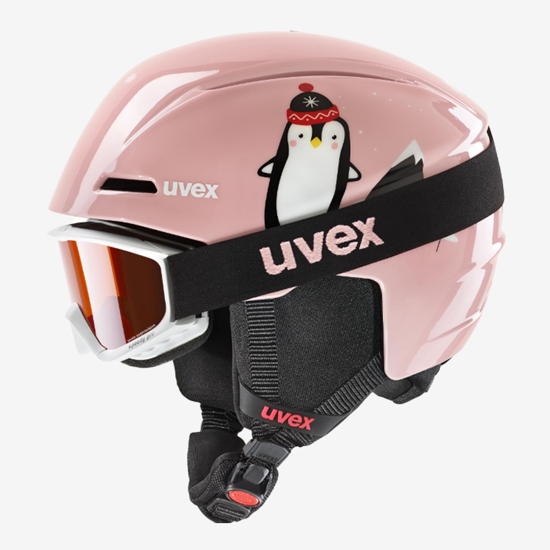 UVEX otr smučarska čelada in očala S56S31715 VITI SET pink penguin