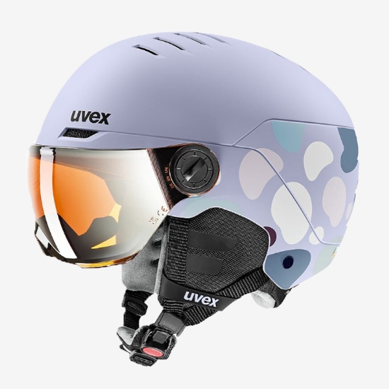 UVEX otr smučarska čelada S5662630 ROCKET JR VISOR cool lavender abstract matt