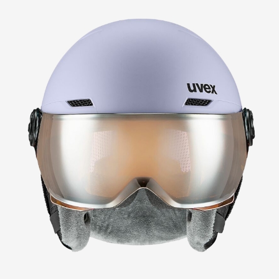 UVEX otr smučarska čelada S5662630 ROCKET JR VISOR cool lavender abstract matt