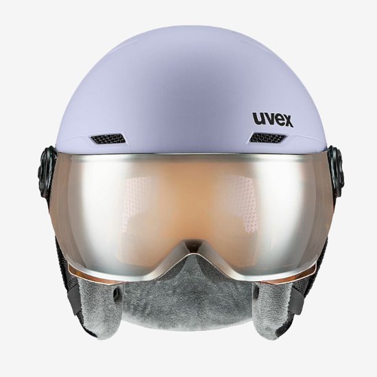 UVEX otr smučarska čelada S5662630 ROCKET JR VISOR cool lavender abstract matt