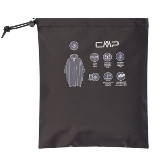 CMP pelerina 35X7847 U901 UNISEX  RAIN PONCHO black
