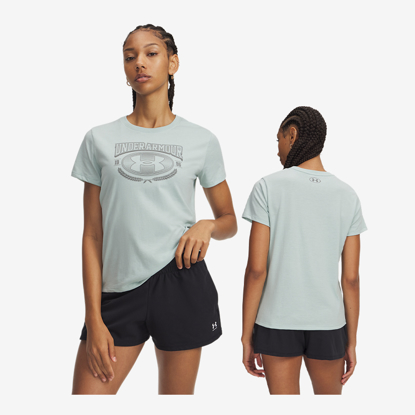 UNDER ARMOUR ž majica 6010592-477 VARSITY SHORT SLEEVE enamel blue clay green