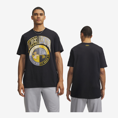 UNDER ARMOUR m majica 6009249-001 VARSITY CREST SHORT SLEEVE black campus gold