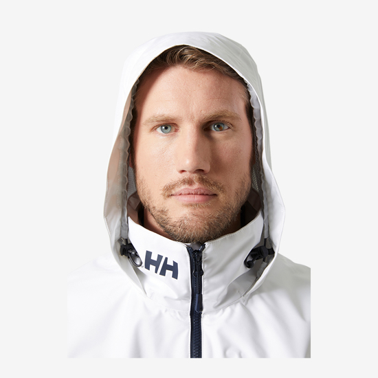 HELLY HANSEN m jakna 34443 001 HOODED SAILING JACKET 2.0 white