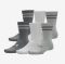 UNDER ARMOUR nogavice ESSENTIAL 6-PACK CREW SOCKS titanium clay green