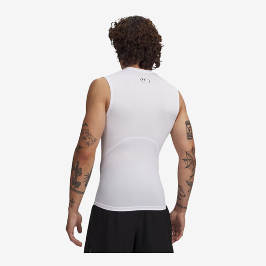 UNDER ARMOUR m majica 1361522-100 HG ARMOUR COMPRESSION SLEEVELESS white black