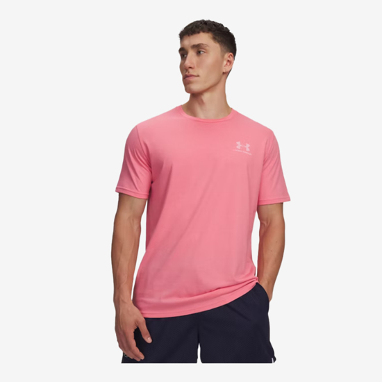UNDER ARMOUR m majica 1326799-604 UA LEFT CHEST LOGO SHORT SLEEVE bitersweet pink white