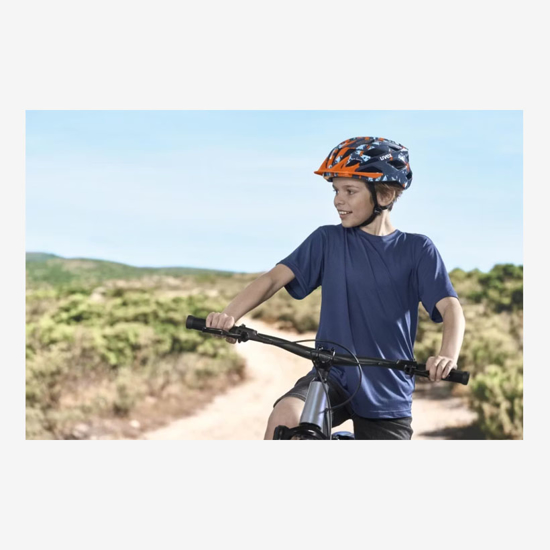 UVEX otr kolesarska čelada 41466401 AIR WING 2 papaya bubble blue