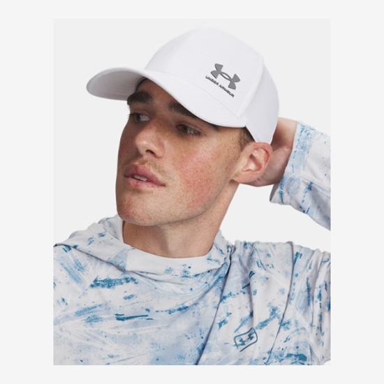 UNDER ARMOUR šilt kapa 1383440-101 UA ARMOURVENT LOW white steel