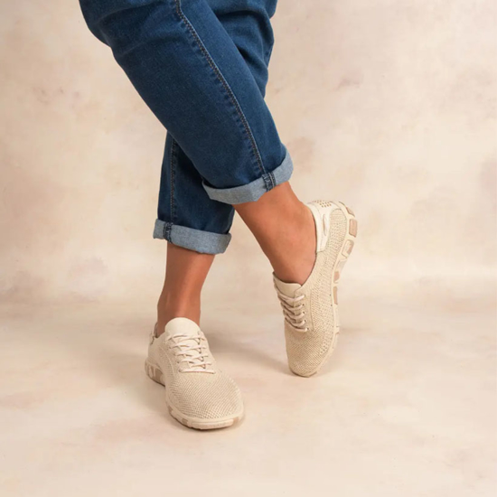 TBS ž čevlji JAZARIA J7523 ecru camo