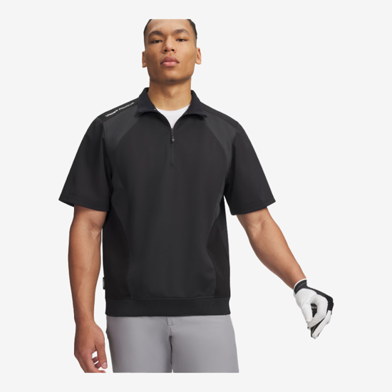 UNDER ARMOUR m golf majica 6011399-001 DRIVE WIND SHORT SLEEVE 1/2 ZIP black white