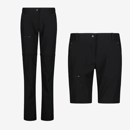 CMP ž hlače 34T5016 U901 ZIP-OFF STRETCH TROUSERS black
