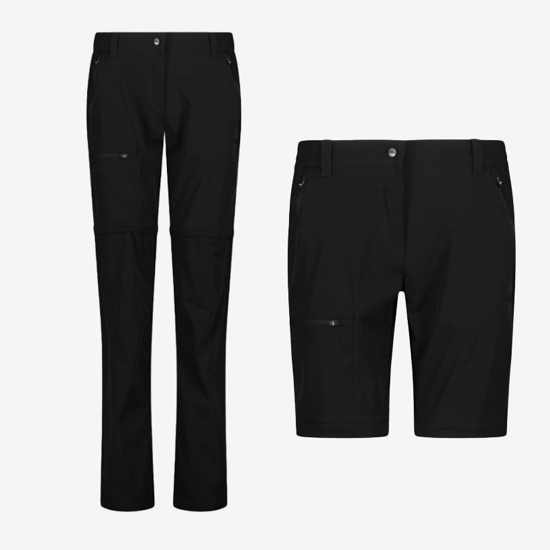CMP ž hlače 34T5016 U901 ZIP-OFF STRETCH TROUSERS black