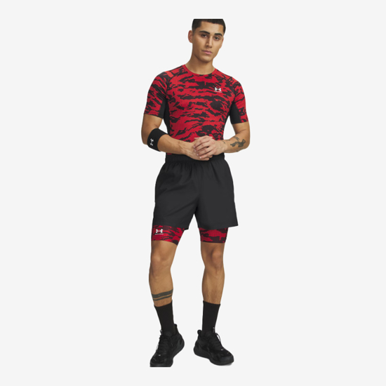 UNDER ARMOUR m hlače 6009658-002 HEATGEAR PRINTED LONG SHORTS black red white