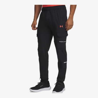 UNDER ARMOUR m hlače 6004966-003 TECH UTILITY WOVEN PANTS black castlerock venom red