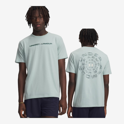 UNDER ARMOUR m majica 6009248-477 BLUR WORDMARK SHORT SLEEVE enamel blue stone
