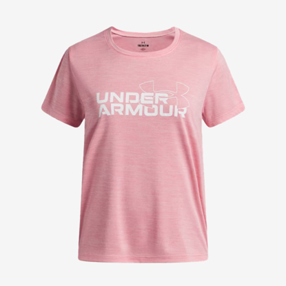 UNDER ARMOUR otr majica 6007134-600 TECH TWIST WORDMARK LOGO SHORT SLEEVE bittersweet pink white