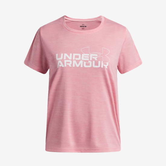 UNDER ARMOUR otr majica 6007134-600 TECH TWIST WORDMARK LOGO SHORT SLEEVE bittersweet pink white