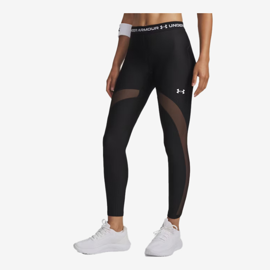 UNDER ARMOUR ž legice 6010009-008 HEATGEAR MESH COMPRESSION LEGGINGS ultimate black white