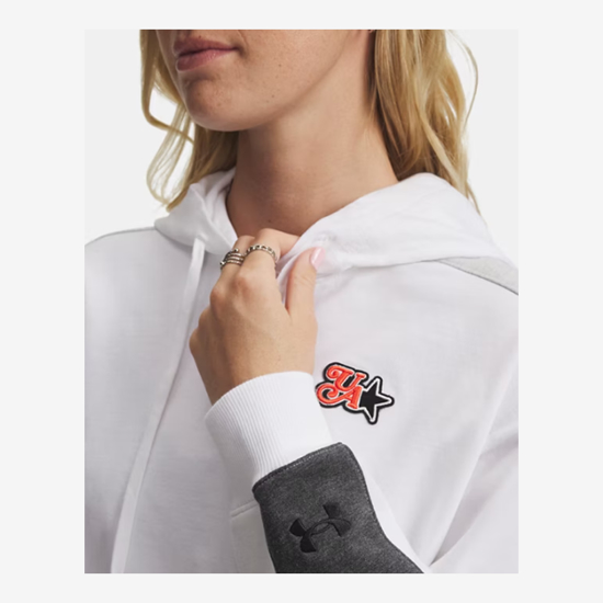 UNDER ARMOUR ž kapucar 6009705-100 SPORT TERRY TREND HOODIE white black