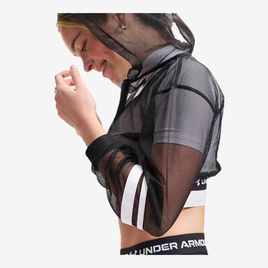 UNDER ARMOUR ž jopica 6012295-008 HEATGEAR MESH FULL ZIP ultimate black white