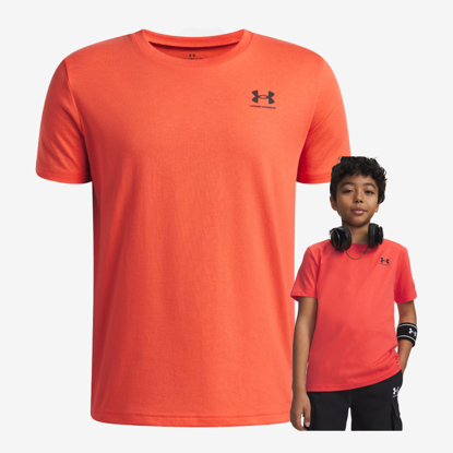 UNDER ARMOUR otr majica 1389962-690 SPORTSTYLE BOYS SHORT SLEEVE venom red black